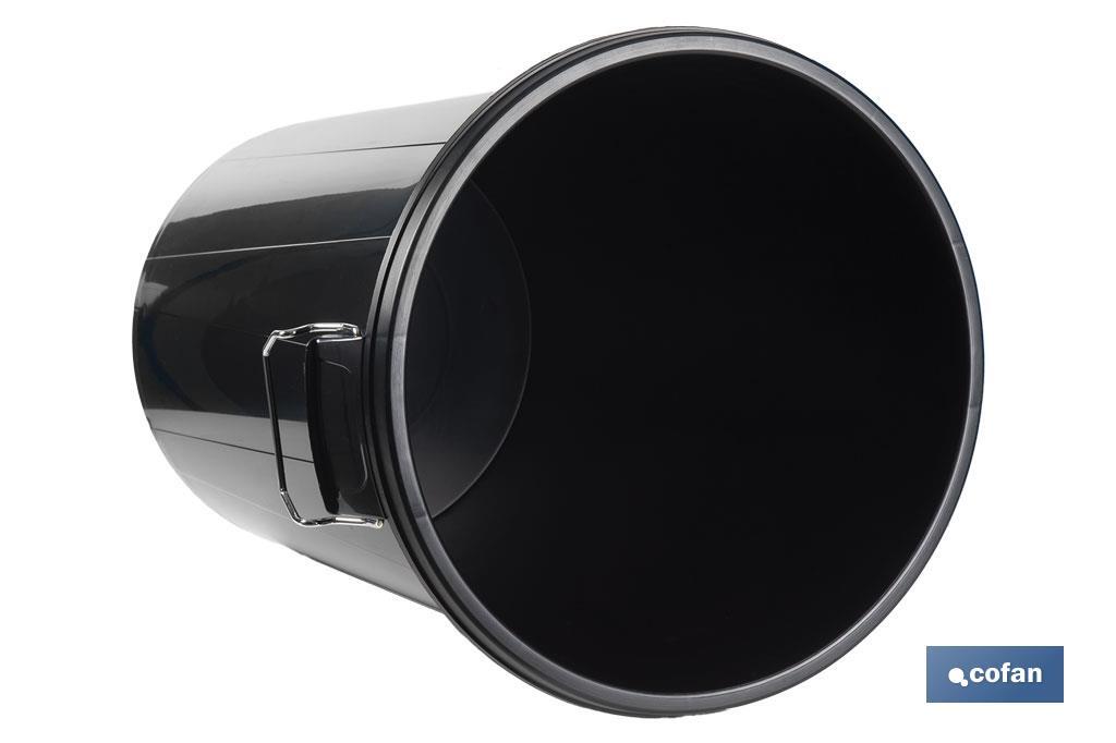 Waste bin with lid and metal handles | Capacity: 100 litres | Material: polypropylene | Black - Cofan