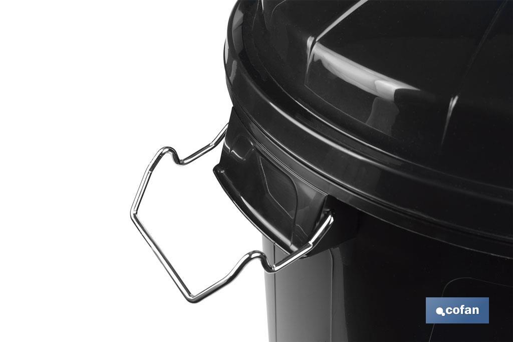 Waste bin with lid and metal handles | Capacity: 100 litres | Material: polypropylene | Black - Cofan