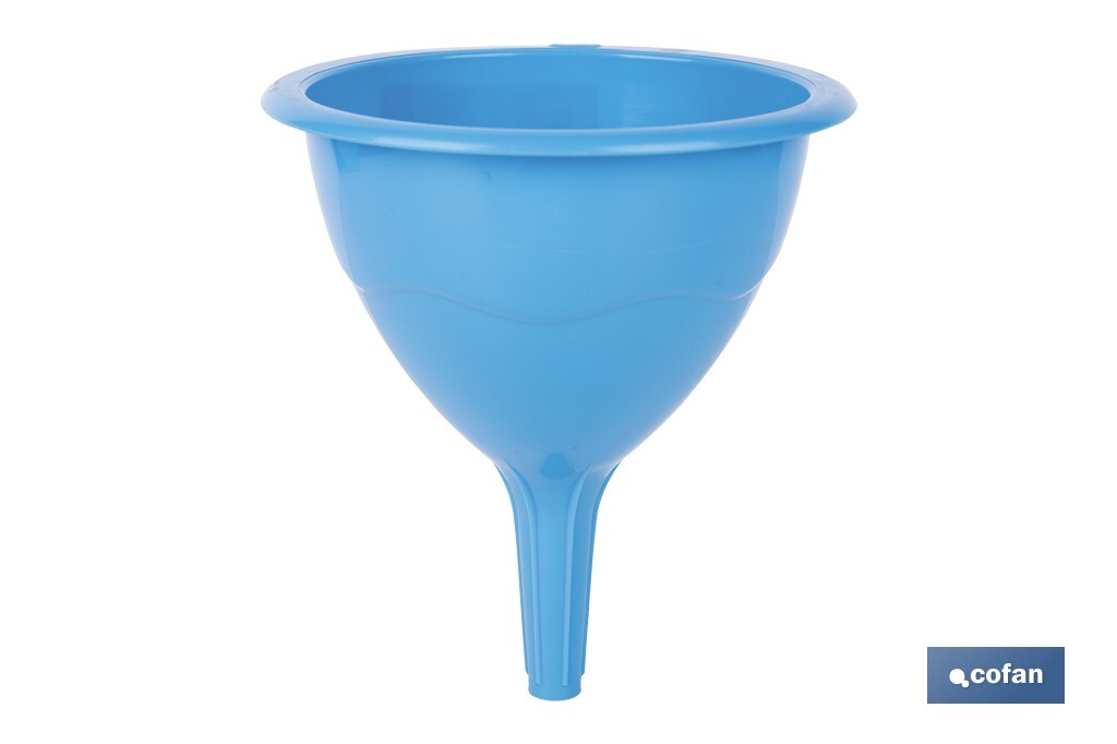 Funil de plástico | Disponível em azul com certificado alimentar | Diferentes Medidas - Cofan