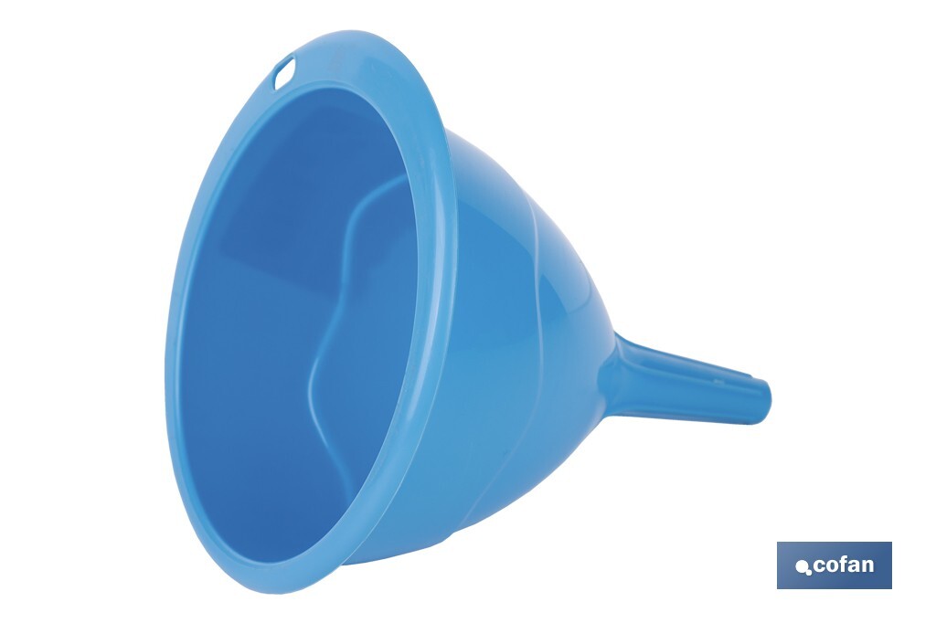 Funil de plástico | Disponível em azul com certificado alimentar | Diferentes Medidas - Cofan