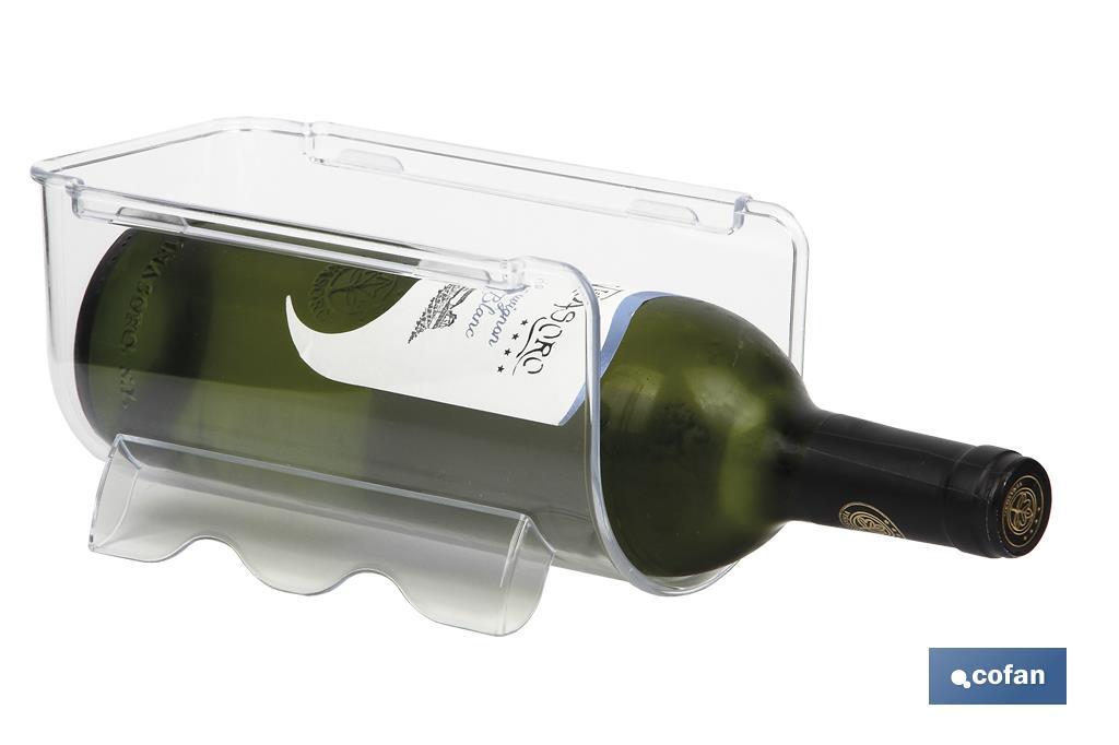 Wine rack for fridge | For one bottle of 1 or 2-litre | Stackable clear rack storage - Cofan