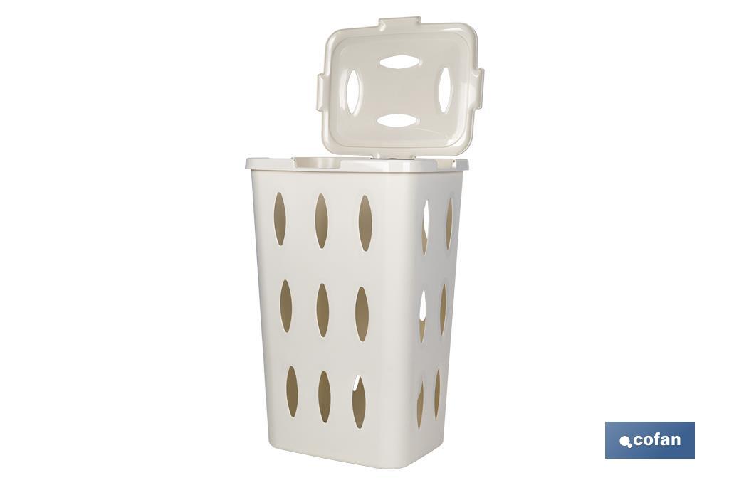 White/Brown Laundry Hamper Basket - Cofan