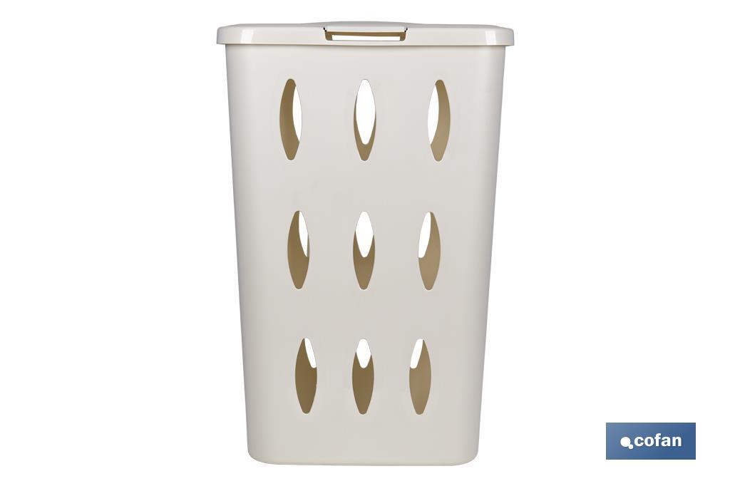 White/Brown Laundry Hamper Basket - Cofan