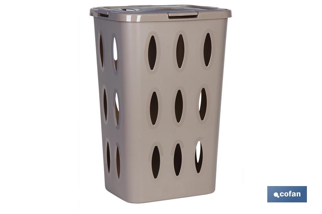 White/Brown Laundry Hamper Basket - Cofan