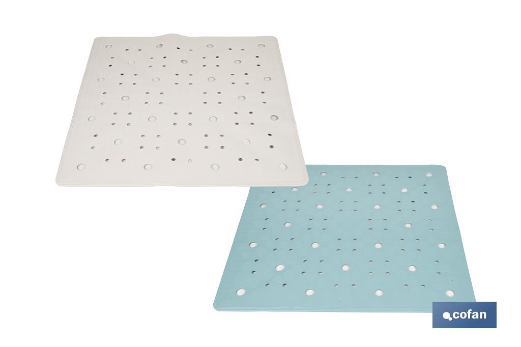 Square shower mat | Suitable for shower tray or bathtub | Non-slip mat | Available in various colours | Size: 53 x 53cm - Cofan