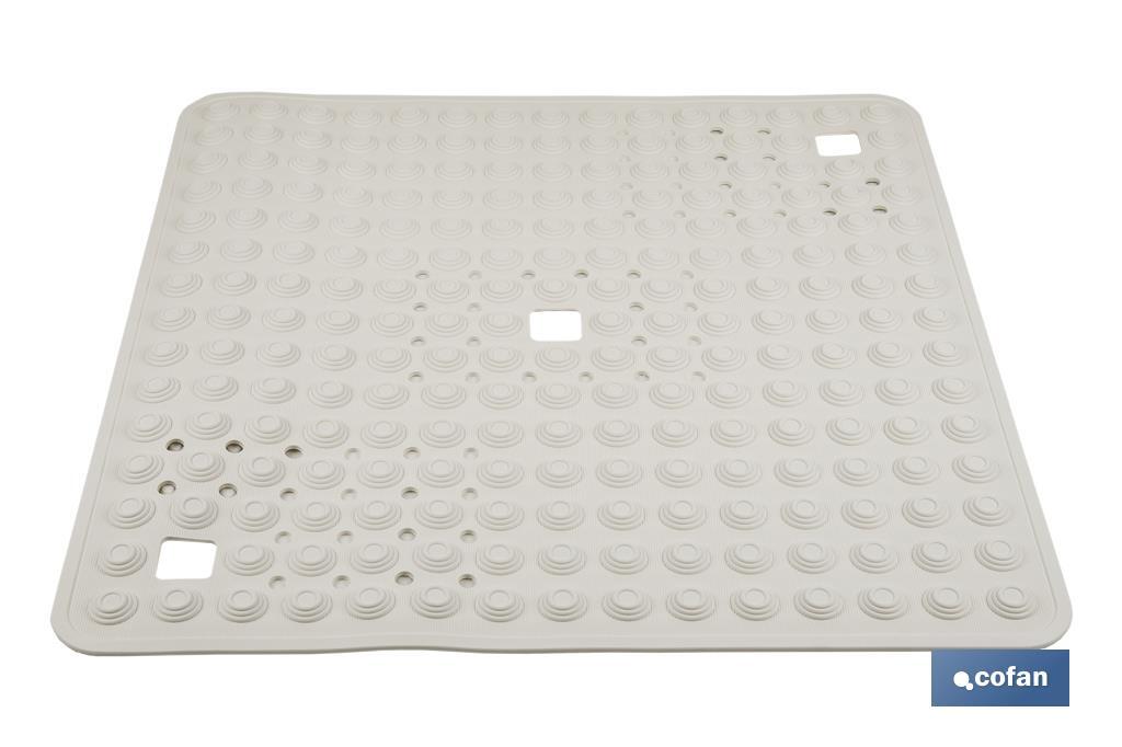 Tapete de banho quadrado | Adequado para banheira ou duche | Superfície antiderrapante | Várias cores | Medidas: 60 x 60 cm - Cofan