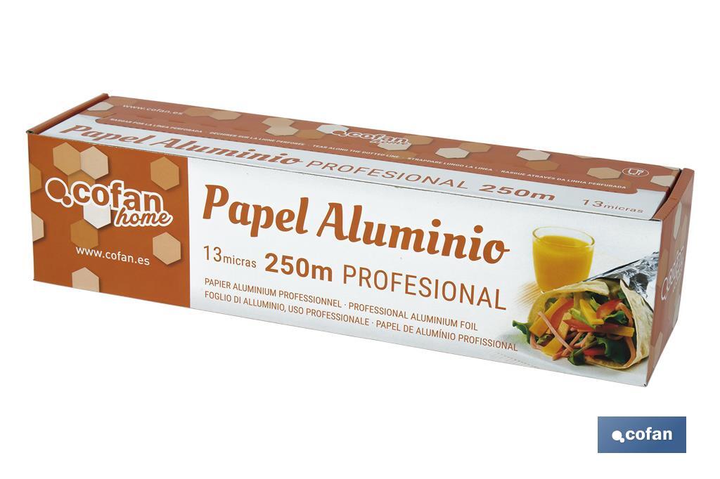 Aluminium foil roll for professional use | Box with cutting edge | Kitchen purposes - Cofan