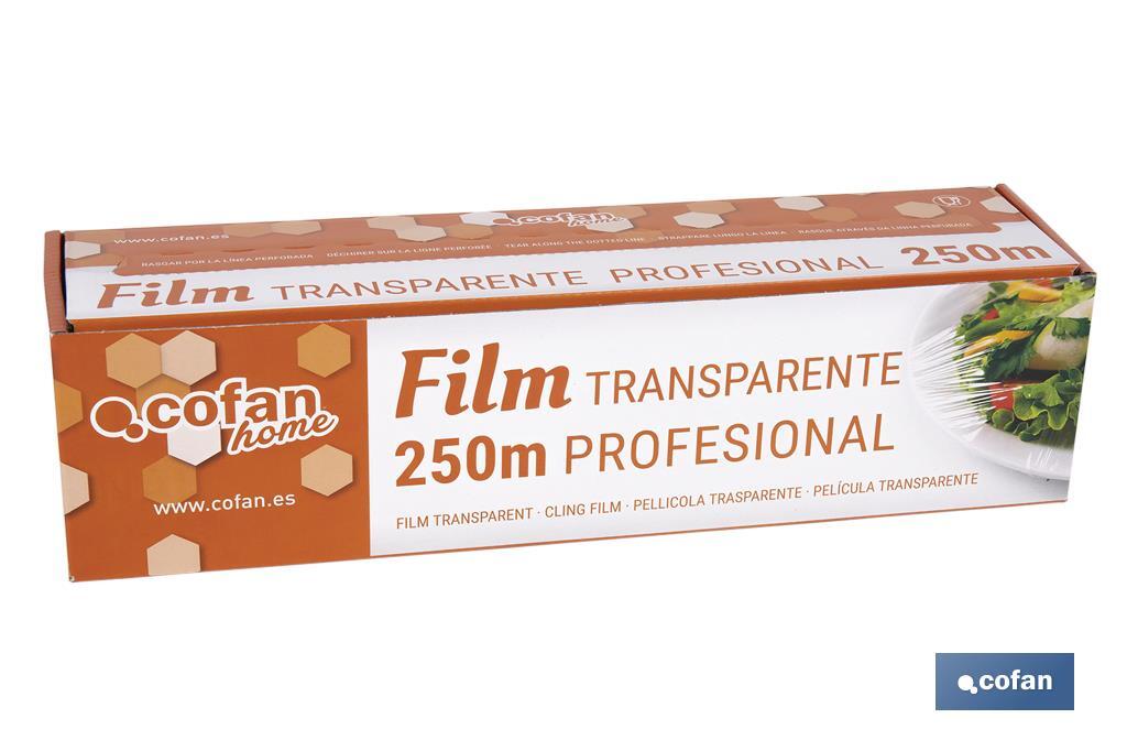 Film Transparente para uso profesional | Medida 250m ancho 30 cm | Peso 0.953Kg - Cofan
