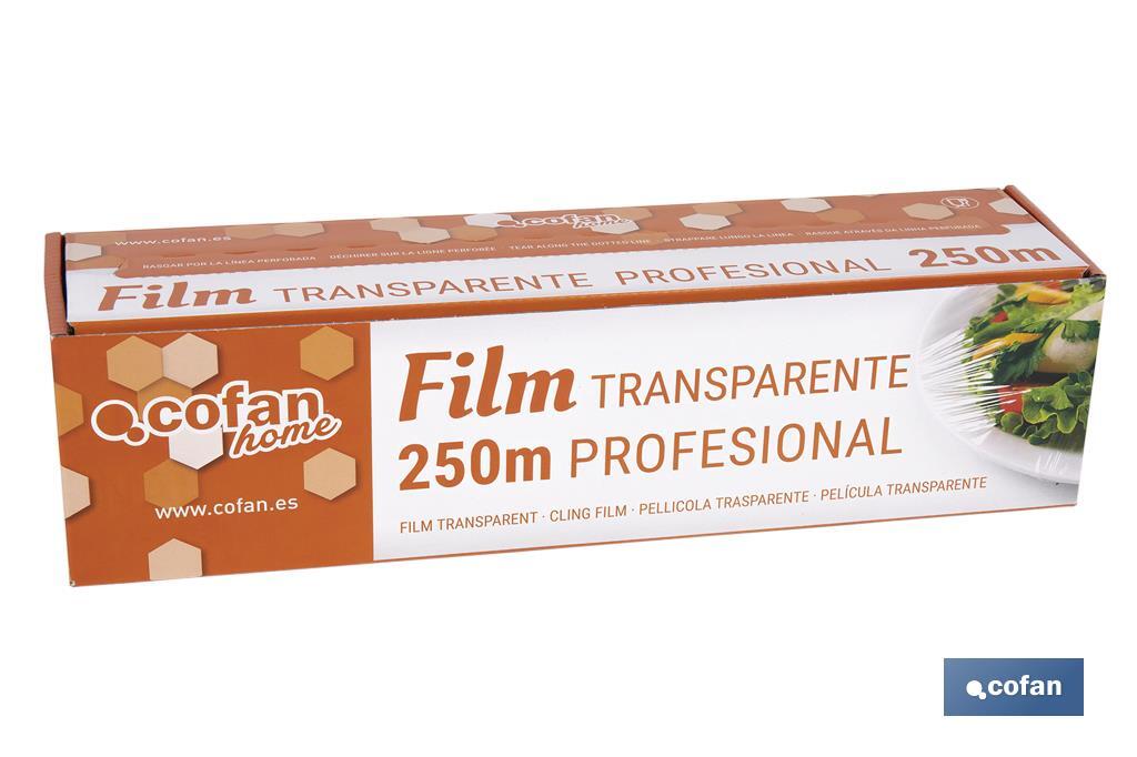 Film Transparente para uso profesional, Estuche con sierra de corte, Especial para usar en cocina