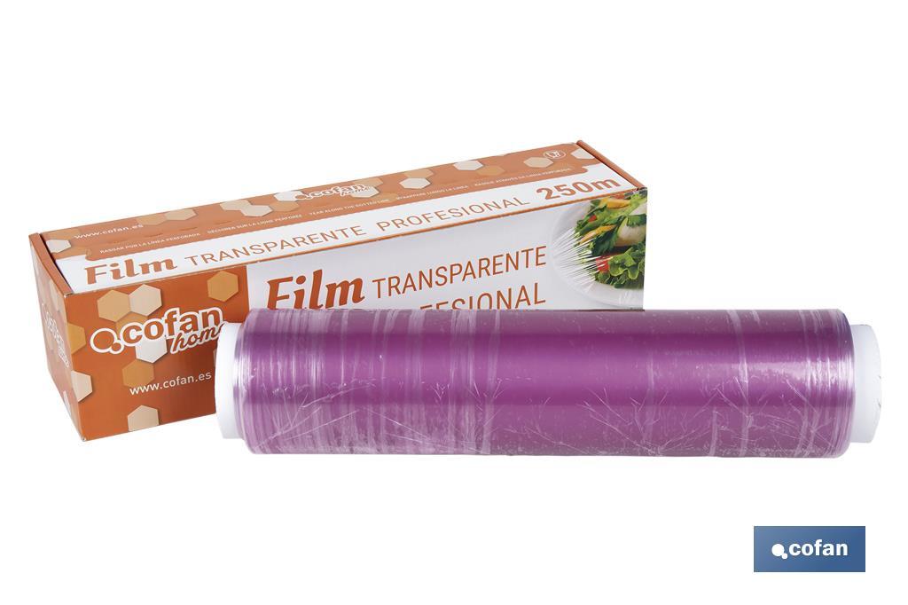 Film Transparente para uso profesional | Estuche con sierra de corte | Especial para usar en cocina - Cofan