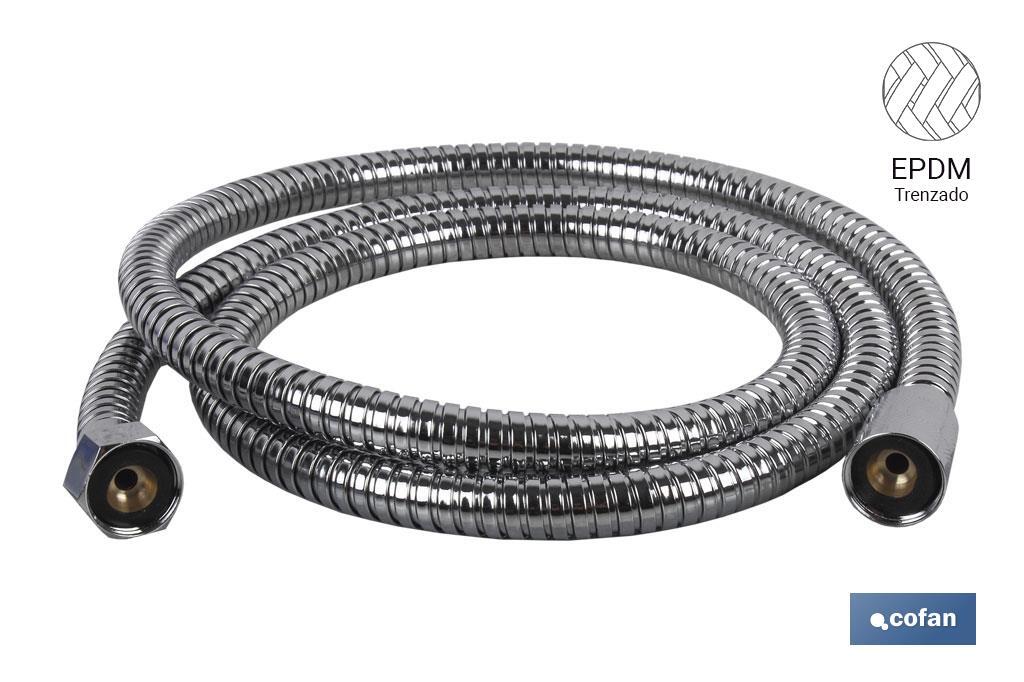 Shower hose | Stainless | Extensible | Length: 1.5 | Universal thread of 1/2" | Brass fittings - Cofan