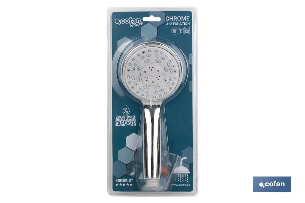 Hand-held shower head | Chrome plating | 3 Spray modes | Size: 22 x 10cm - Cofan