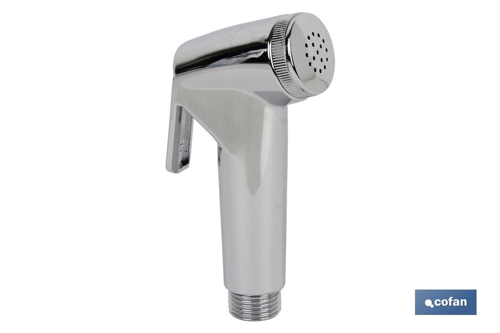 Kit of Chrome-plated bidet shower head | Trigger + Shower Hose + Bracket | Chrome-plated ABS - Cofan