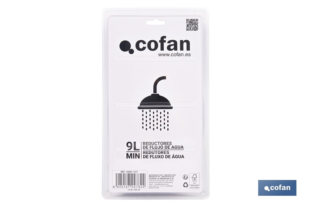 Kit Grifo de Ducha Cromado | Pulsador + Colgador + Flexo | Fabricado en ABS Cromado - Cofan