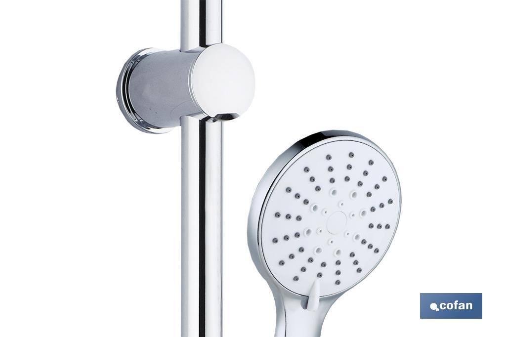 Shower kit with sliding rail | 3 Pieces | 5 spray modes | White | Chrome-plated ABS - Cofan