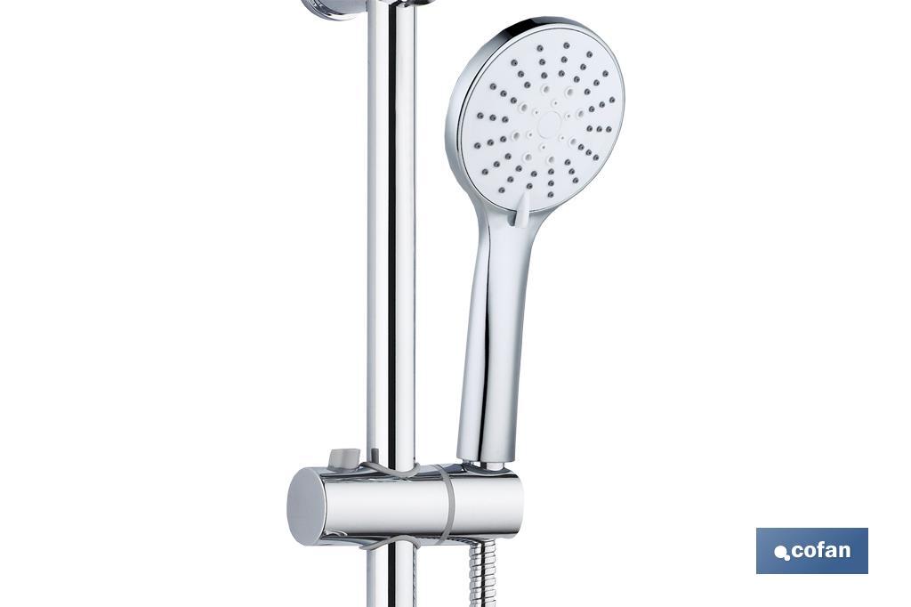 Shower kit with sliding rail | 3 Pieces | 5 spray modes | White | Chrome-plated ABS - Cofan