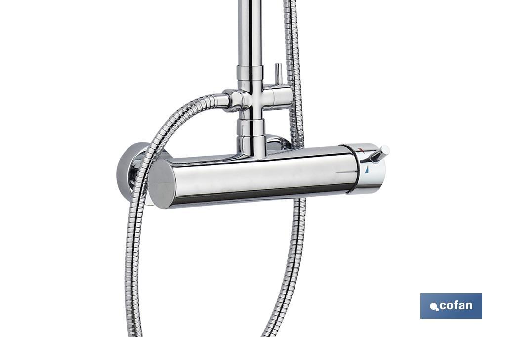 Shower column with mixer tap | 5 Pieces | Chrome-plated ABS - Cofan