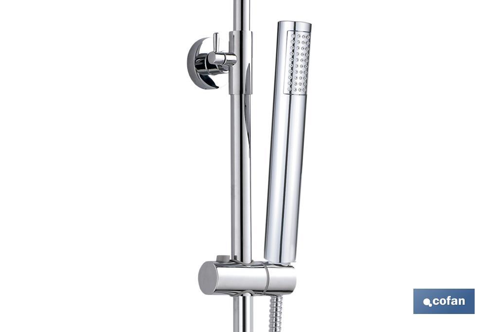 Chrome-plated shower column with mixer tap | With water-saving filter - Cofan