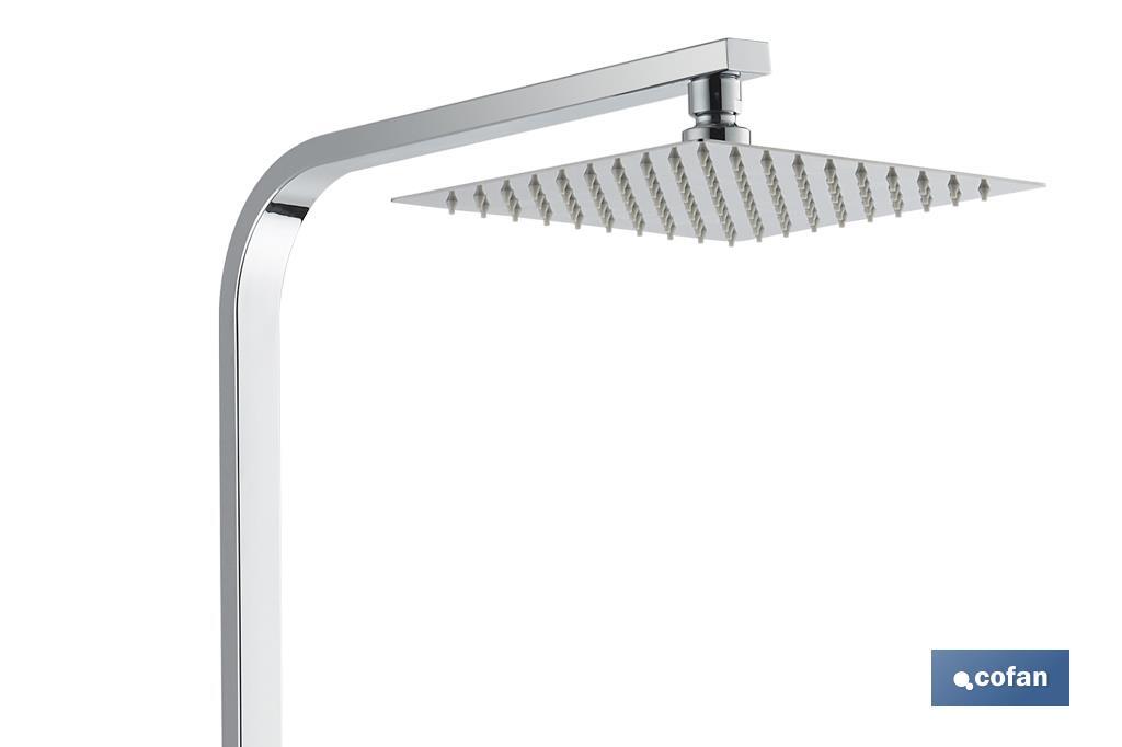 Thermostatic shower column | Square overhead shower head | Adjustable in height - Cofan