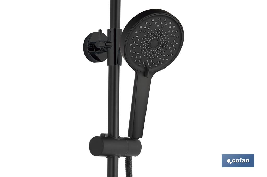 Extensible shower column with thermostatic mixer tap | Bathroom fitting with matt black finish - Cofan