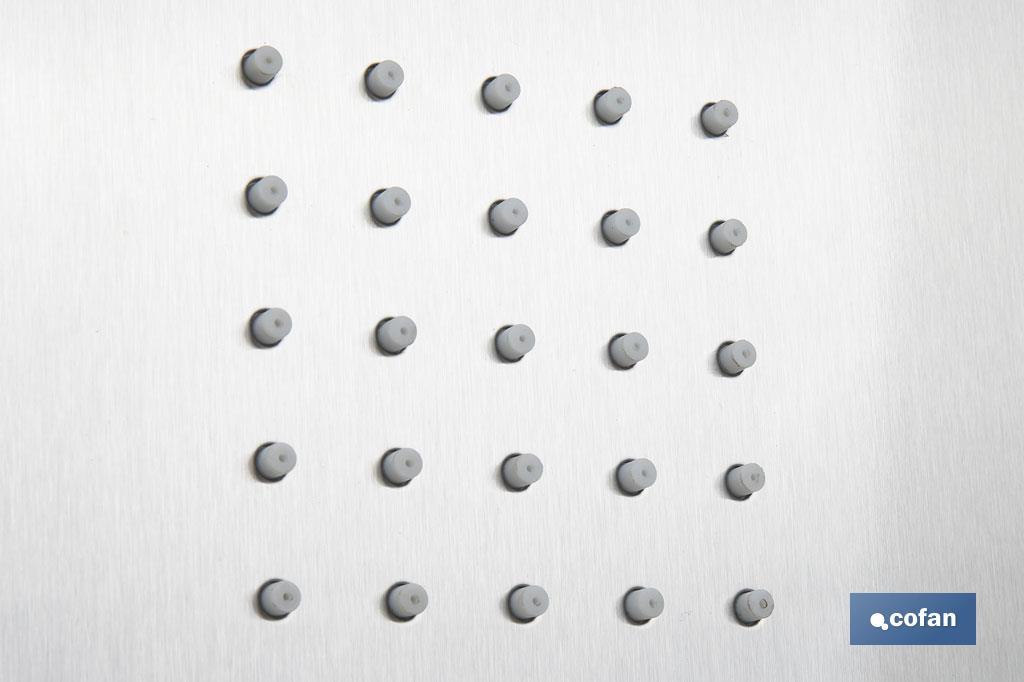Painel de duche com 4 funções | Material: Aço inoxidável 304 | Chuveiro em latão | Dimensões: 129 x 22,3 cm - Cofan
