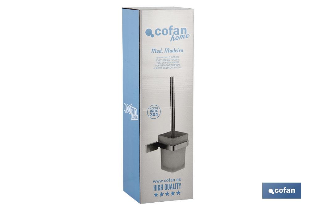 Escobillero para Baño | Modelo Madeira | En Acero Inoxidable 304 Satinado - Cofan