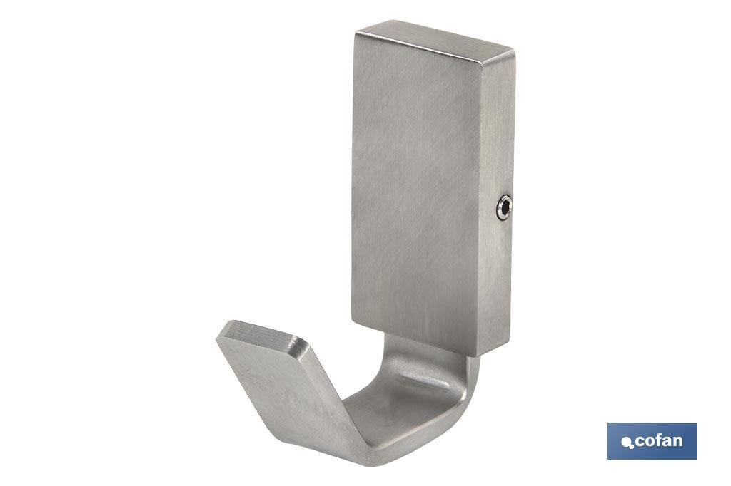 Percha para baño | Modelo Madeira | En Acero Inoxidable 304 Satinado | Medida 8 x 7 x 7 cm - Cofan