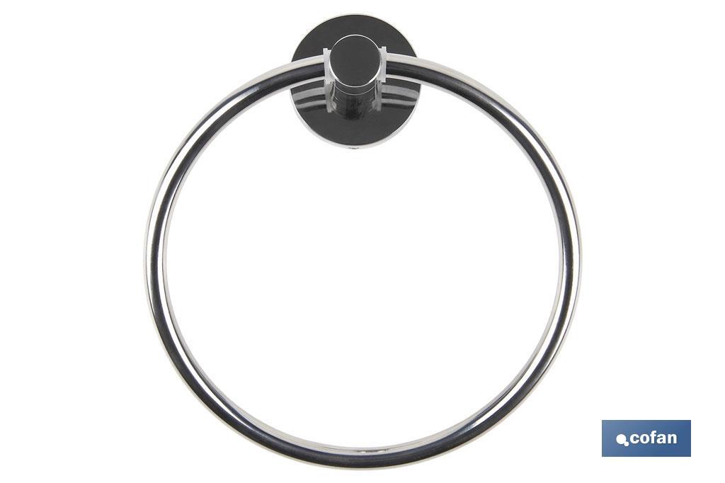 304 stainless-steel towel ring | Polished finish | Lagoa Model | Size: 17 x 14.2 x 6.5cm - Cofan