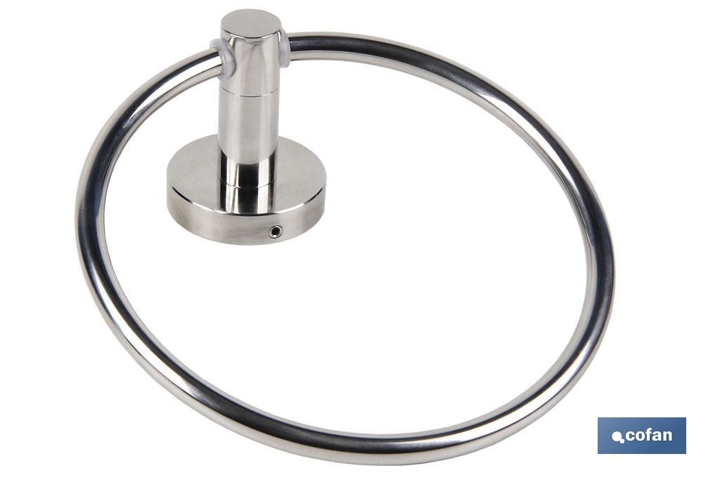 Toallero Circular de Acero Inoxidable 304 Brillo | Modelo Lagoa | Medidas 17 x 14,2 x 6,5 cm - Cofan