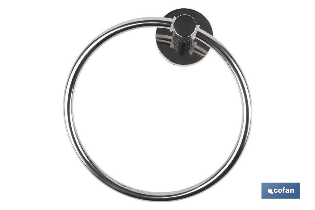 304 stainless-steel towel ring | Polished finish | Lagoa Model | Size: 17 x 14.2 x 6.5cm - Cofan