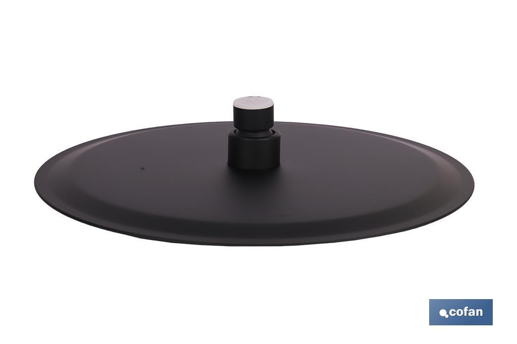 Cabezal de ducha redondo orientable | Diseño extrafino | Tecnología antical | Medidas: Ø24,5 cm | Disponible en acabado negro mate y en acero inoxidable - Cofan