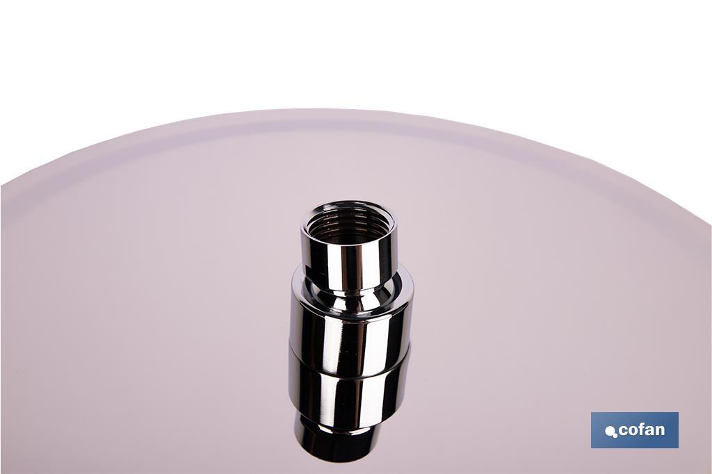 Cabezal de ducha redondo orientable | Diseño extrafino | Tecnología antical | Medidas: Ø24,5 cm | Disponible en acabado negro mate y en acero inoxidable - Cofan