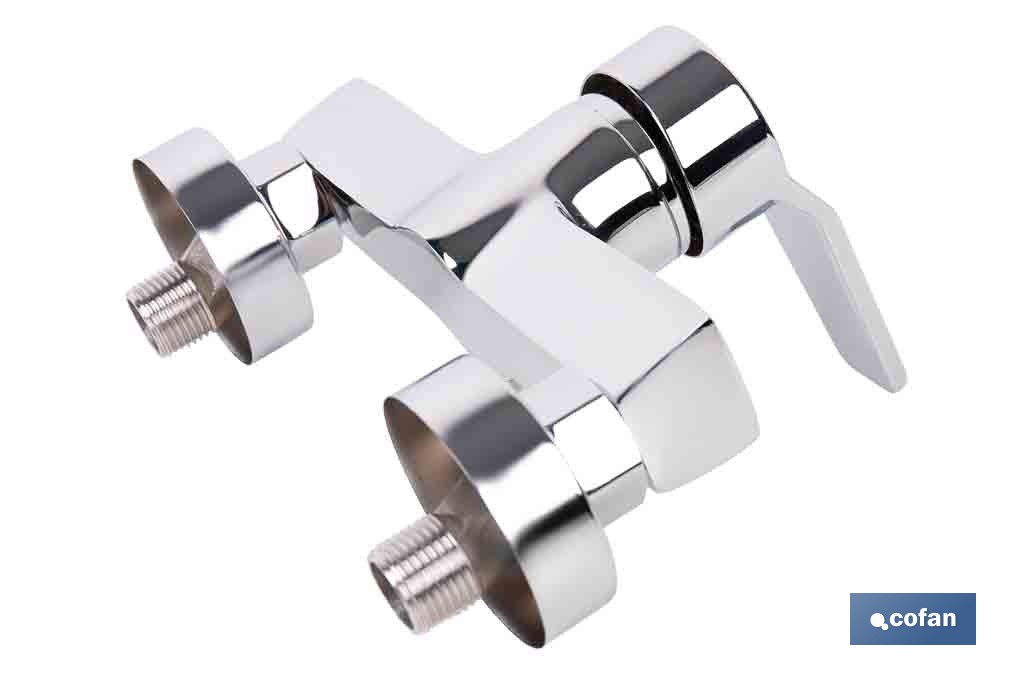 Grifo monomando para bañera con acabado cromado | Incluye excéntricas, embellecedores y cartucho cerámico de 40 mm - Cofan