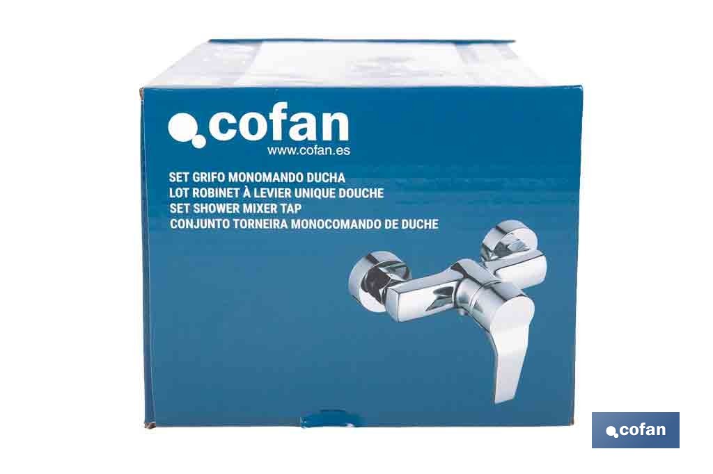 Grifo monomando para bañera con acabado cromado | Incluye excéntricas, embellecedores y cartucho cerámico de 40 mm - Cofan