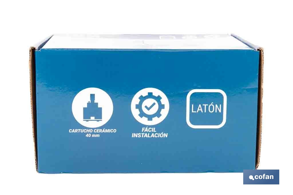 Grifo monomando para bañera con acabado cromado | Incluye excéntricas, embellecedores y cartucho cerámico de 40 mm - Cofan