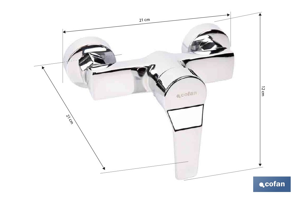 Grifo monomando para bañera con acabado cromado | Incluye excéntricas, embellecedores y cartucho cerámico de 40 mm - Cofan