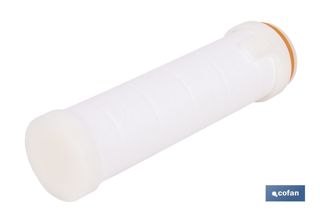 Pack de 4 filtros de repuesto para mango de ducha | Filtración multicapa | Suaviza el agua dura y elimina impurezas | Medidas: 9,5 x 2,6 cm - Cofan