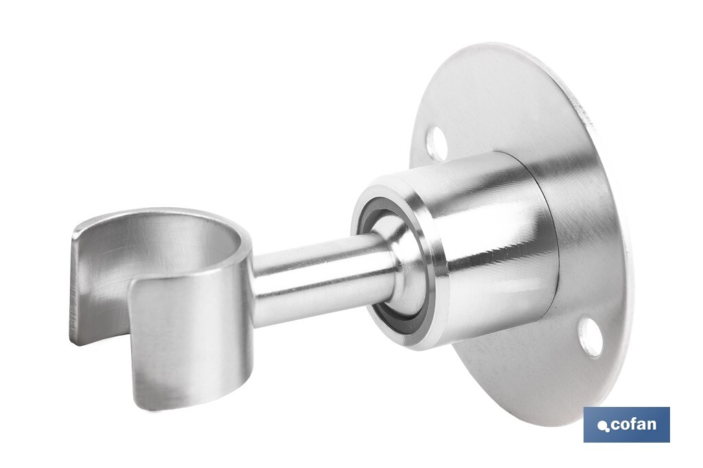 Soporte de ducha para pared | Material: acero inoxidable | Diámetro: 5,5 cm | Fácil instalación | Disponible en dos acabados diferentes - Cofan