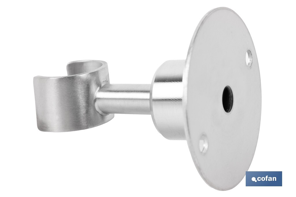 Soporte de ducha para pared | Material: acero inoxidable | Diámetro: 5,5 cm | Fácil instalación | Disponible en dos acabados diferentes - Cofan