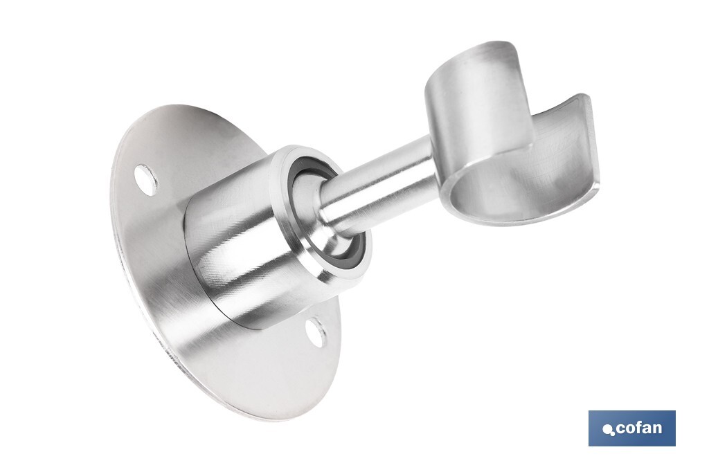 Soporte de ducha para pared | Material: acero inoxidable | Diámetro: 5,5 cm | Fácil instalación | Disponible en dos acabados diferentes - Cofan