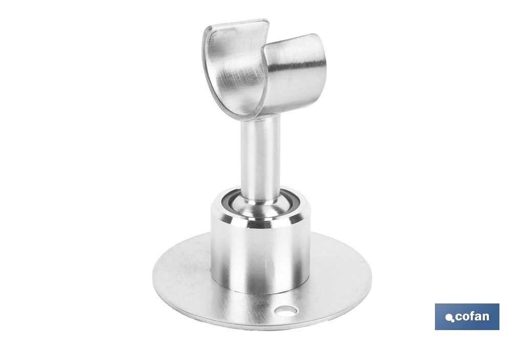 Soporte de ducha para pared | Material: acero inoxidable | Diámetro: 5,5 cm | Fácil instalación | Disponible en dos acabados diferentes - Cofan
