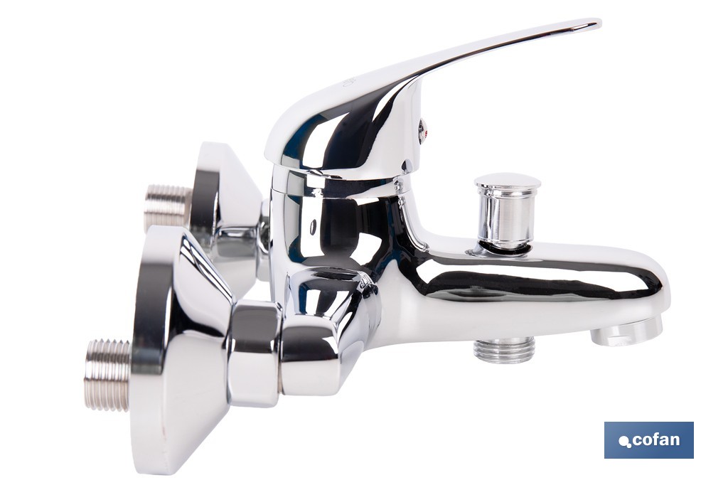 Grifo monomando para bañera con acabado cromado | Incluye cartucho cerámico de 40 mm | Gama Ölfus - Cofan