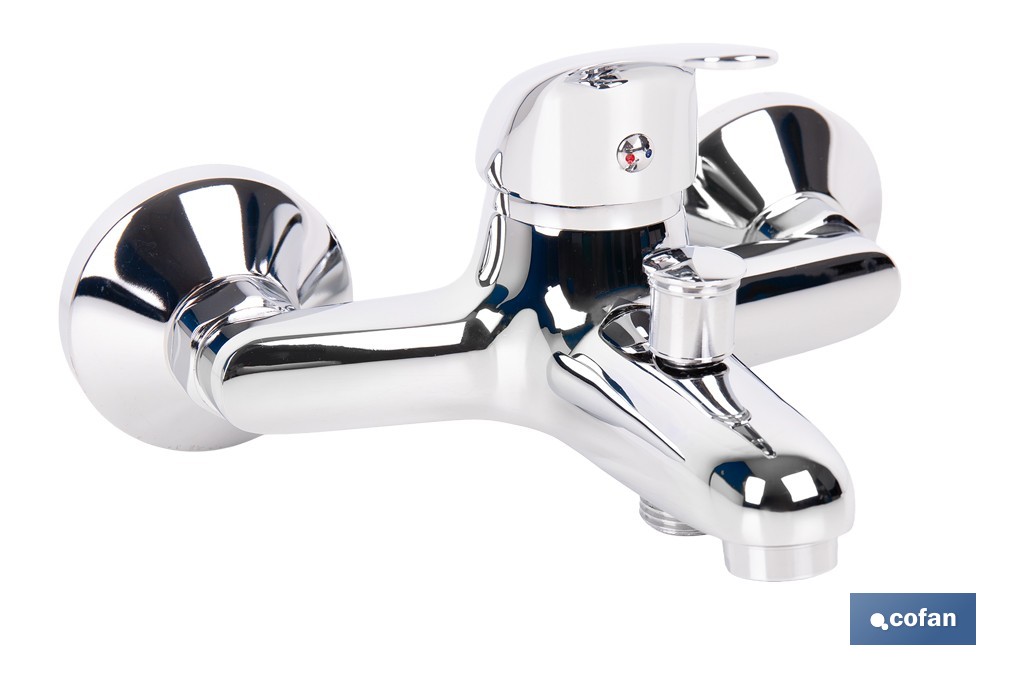 Grifo monomando para bañera con acabado cromado | Incluye cartucho cerámico de 40 mm | Gama Ölfus - Cofan