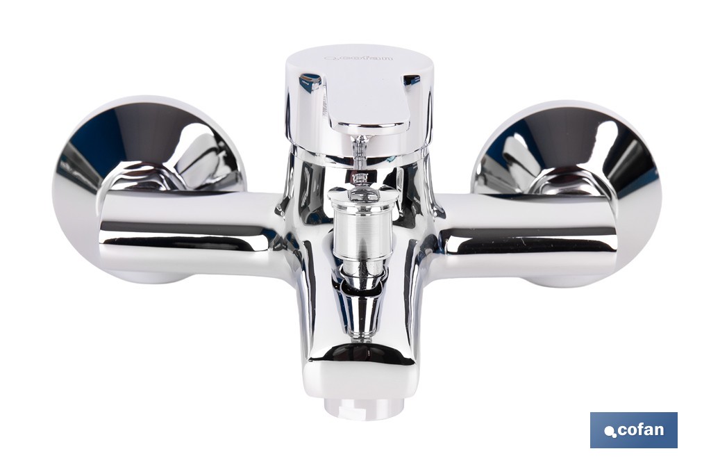 Grifo monomando para bañera con acabado cromado | Incluye cartucho cerámico de 40 mm | Gama Évian - Cofan
