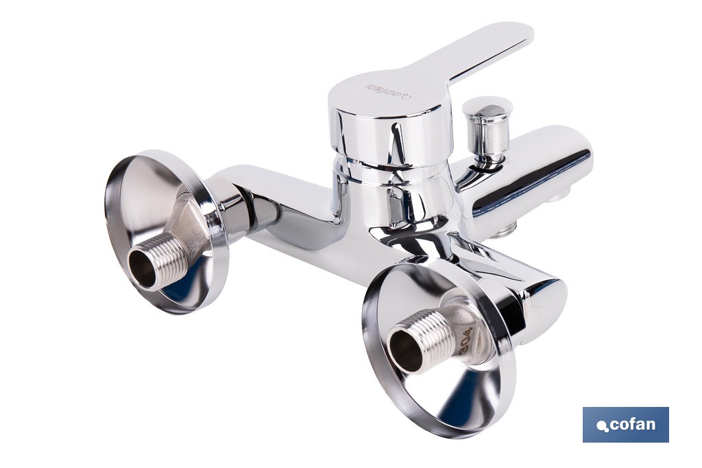 Grifo monomando para bañera con acabado cromado | Incluye cartucho cerámico de 40 mm | Gama Évian - Cofan
