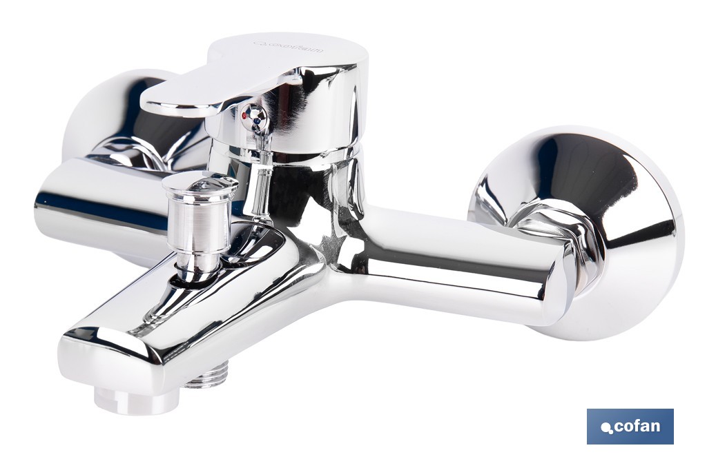 Grifo monomando para bañera con acabado cromado | Incluye cartucho cerámico de 40 mm | Gama Évian - Cofan