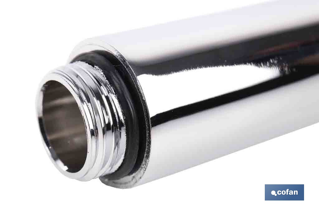 Tubo alargador de ducha de acero inoxidable | Diámetro exterior: Ø24 mm | Disponible en diferentes acabados y longitudes - Cofan