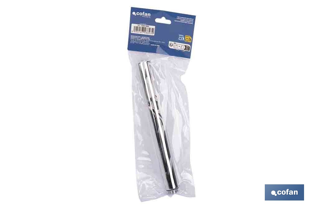 Tubo alargador de ducha de acero inoxidable | Diámetro exterior: Ø24 mm | Disponible en diferentes acabados y longitudes - Cofan