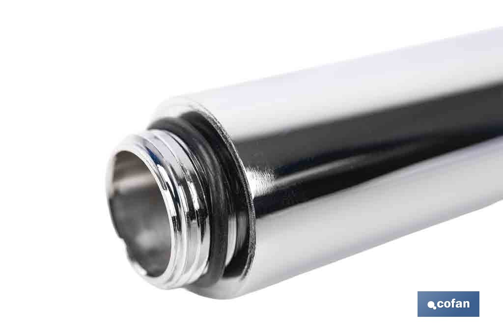 Tubo alargador de ducha de acero inoxidable | Diámetro exterior: Ø24 mm | Disponible en diferentes acabados y longitudes - Cofan