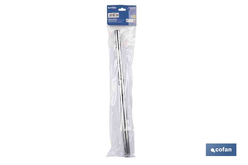 Tubo alargador de ducha de acero inoxidable | Diámetro exterior: Ø24 mm | Disponible en diferentes acabados y longitudes - Cofan